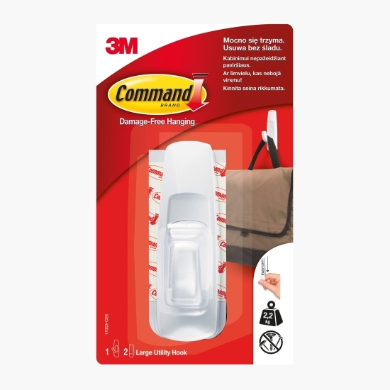 Cârlig standard Command, mare, max 2.2kg, 1 buc