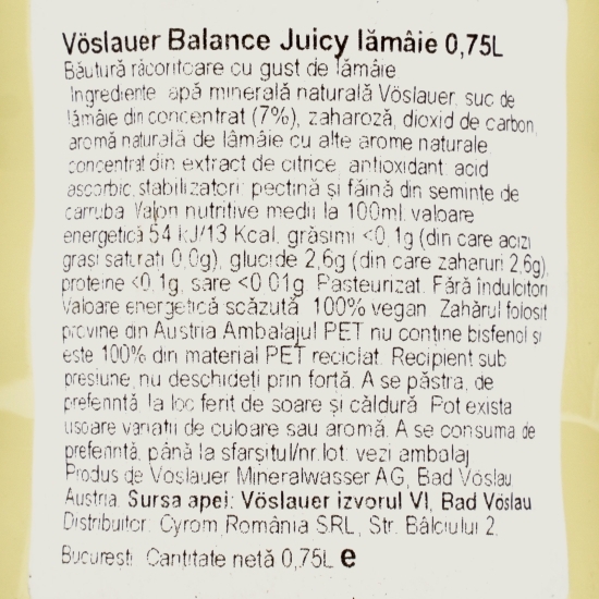 Băutură carbogazoasă cu lămâie 0.75l