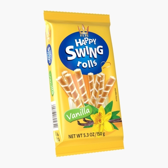 Rulori din napolitană cu cremă de vanilie Happy Swing 150g