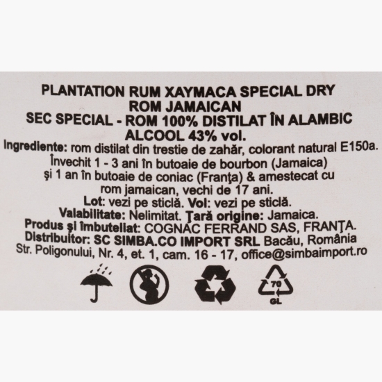 Rom Xaymaca 43% alc. 0.7l