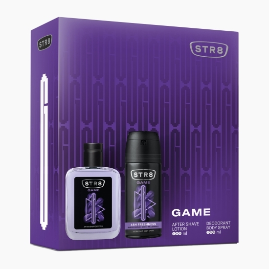 Set cadou Game: Loțiune după bărbierit 100ml + Deodorant spray pentru corp 150ml