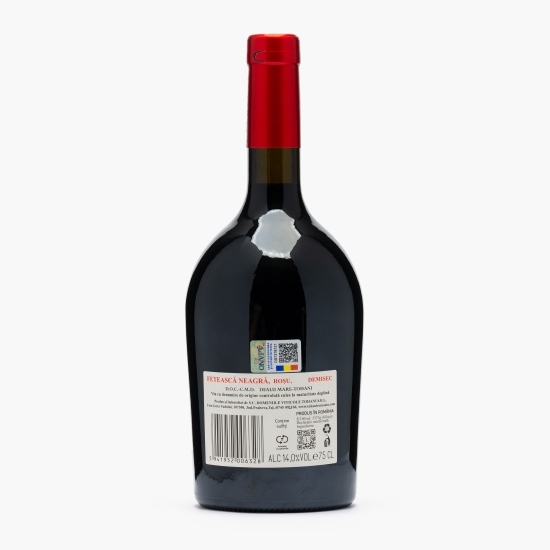 Vin roșu demisec Fetească Neagră, 14%, 0.75l