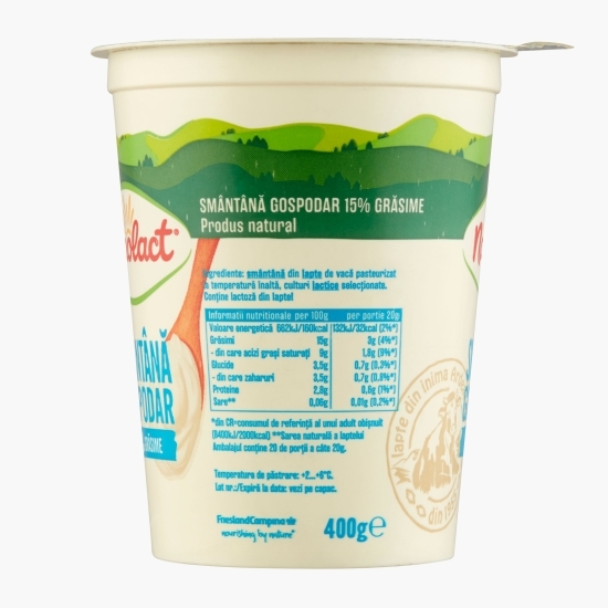 Smântână Gospodar 15% grăsime 400g