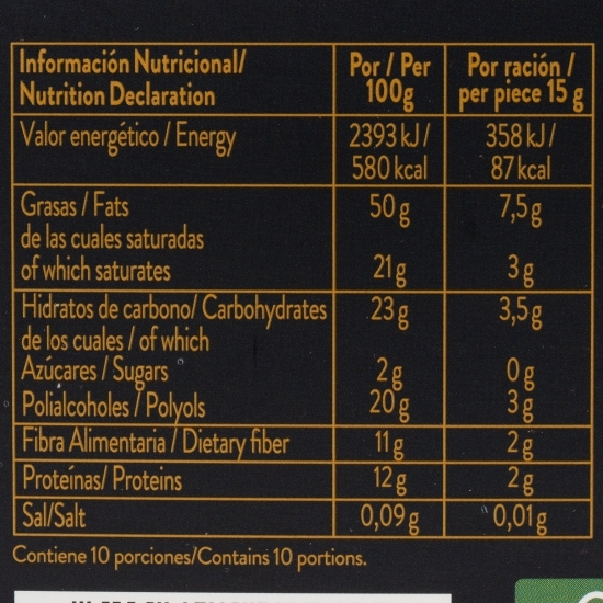 Ciocolată neagră cu 72% cacao și migdale, fără zahăr adăugat 150g