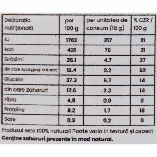 Biscuiți de ovăz cu miere, banane, caju și cacao 120g