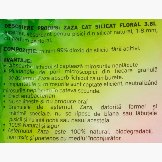 Așternut igienic pentru pisici Silicat, floral, 3.8l