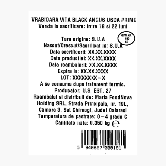 Vrăbioară vită Black Angus USDA Prime 250g