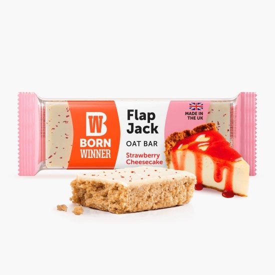 Baton de ovăz cu aromă de cheesecake cu căpșuni Flap Jack 100g