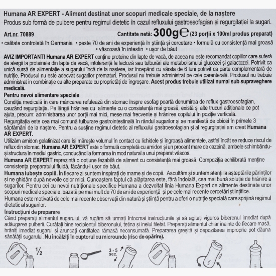 Formulă specială de lapte praf AR Expert, de la naștere, 300g