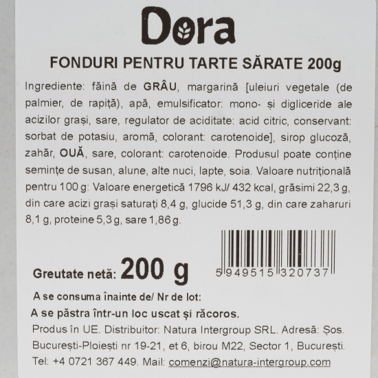 Fonduri pentru tarte sărate 200g