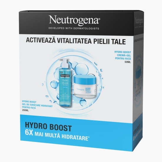 Set cadou Hydro Boost (gel de curățare 200ml + cremă Gel hidratantă pentru ten uscat 50 ml)