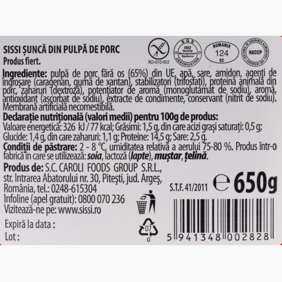 Șuncă din pulpă de porc 650g