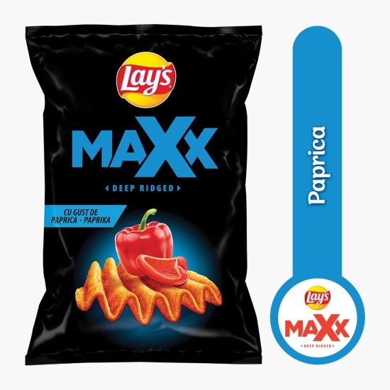 Chipsuri ondulate din cartofi cu paprika, Maxx 115g 