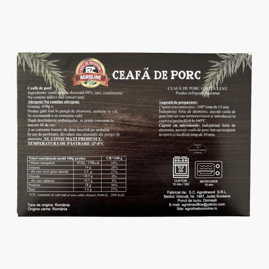 Ceafă de porc gătită lent 650g