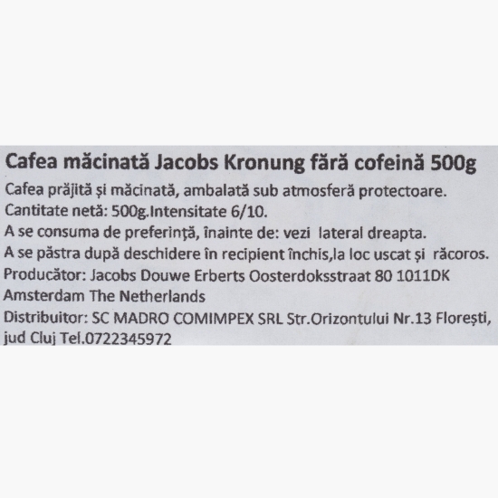 Kronung fără cofeină 500g, cafea măcinată 