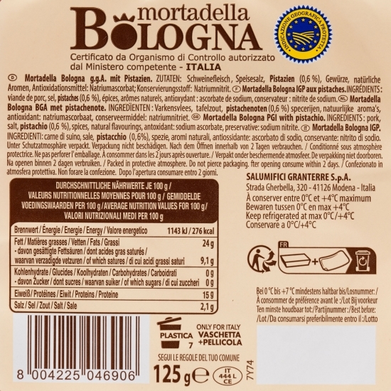 Mortadella Bologna Pistacchio 125g