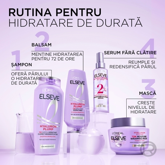 Șampon hidratant Hyaluron Plump pentru păr deshidratat, 400 ml