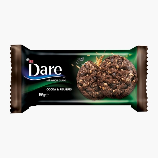 Biscuiți cu cereale integrale, cacao și arahide 198g