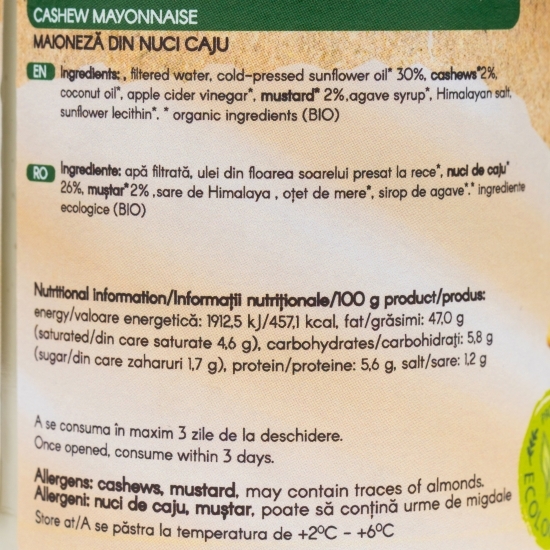 Specialitate vegetală eco Veg Mayo din nuci caju 170g