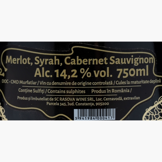 Vin roșu sec Syrah & Cabernet Sauvignon 0.75l 	