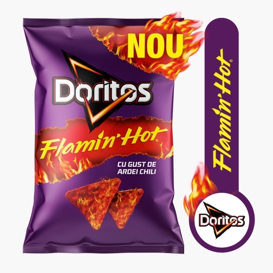 Tortilla chips Flamin’ Hot cu gust de ardei chili, 75g