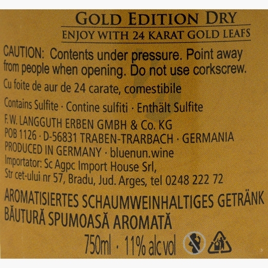 Băutură spumoasă aromată Gold Edition 11% alc. 24K 0.75l