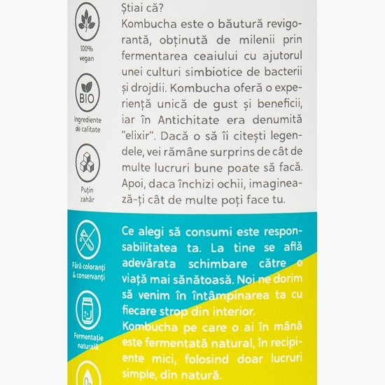 Kombucha eco cu mentă și lămâie verde 0.33l