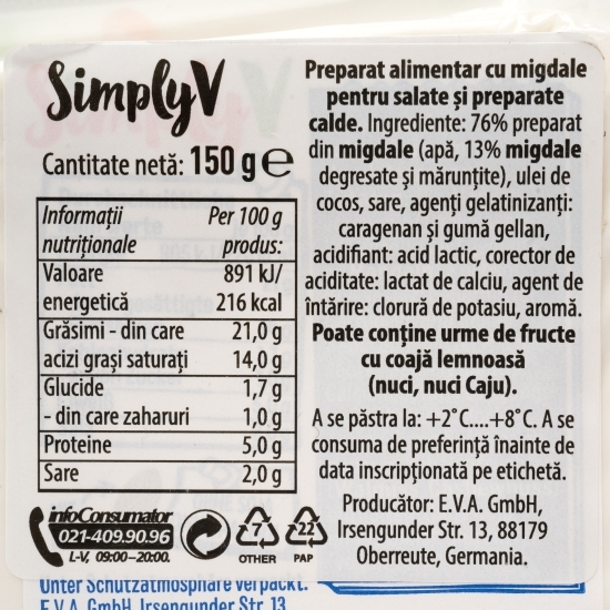 Produs din migdale bloc 150g