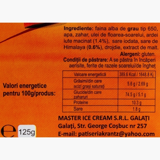 Covrigi picanți cu ardei iute și sare de Himalaya 125g