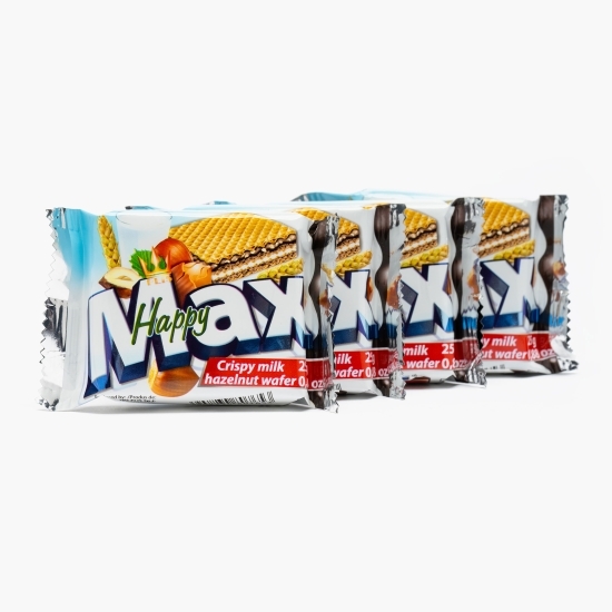 Napolitane mini cu cremă de alune și lapte Happy Max Mini 4x25g