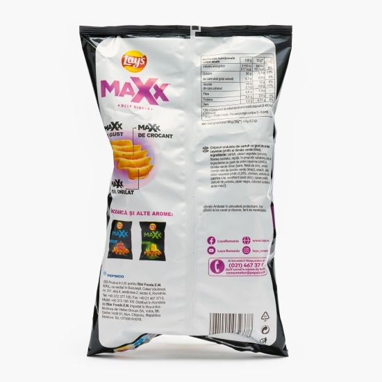 Chipsuri ondulate din cartofi cu chilli și lime, Maxx 115g