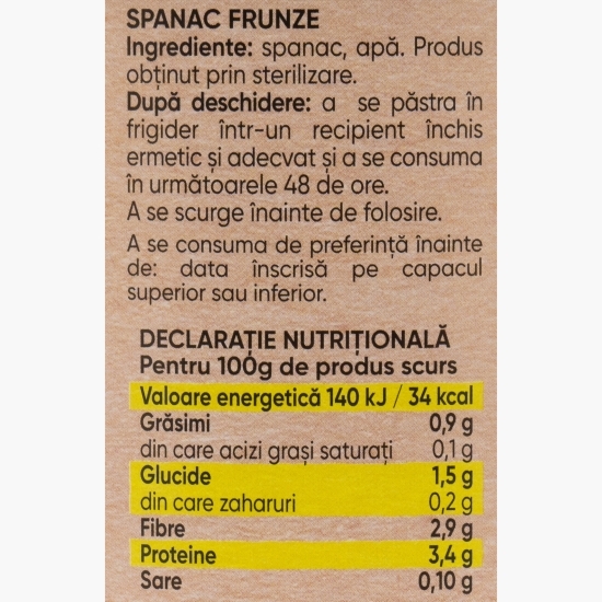 Spanac frunze 765g