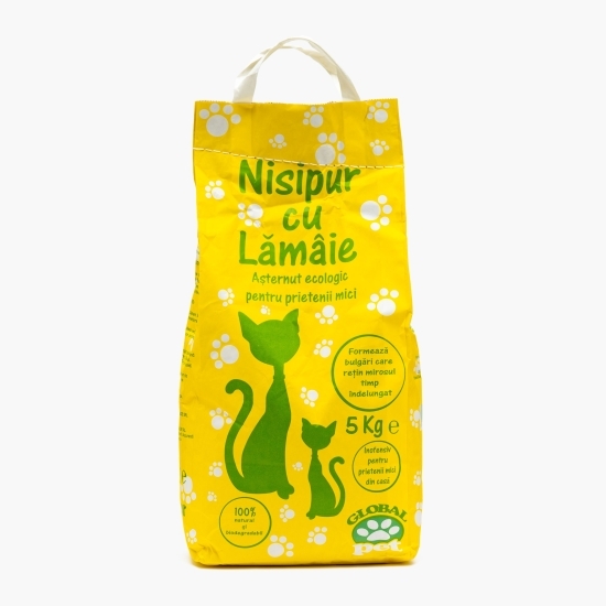 Nisip igienic pentru pisici, cu parfum de lămâie, 5kg