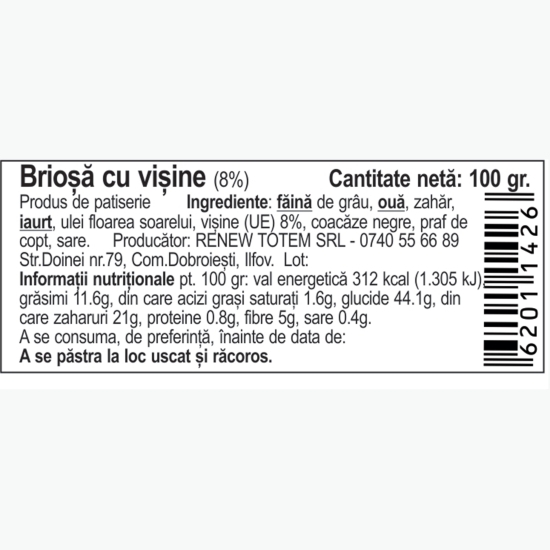 Brioșă vișine 100g