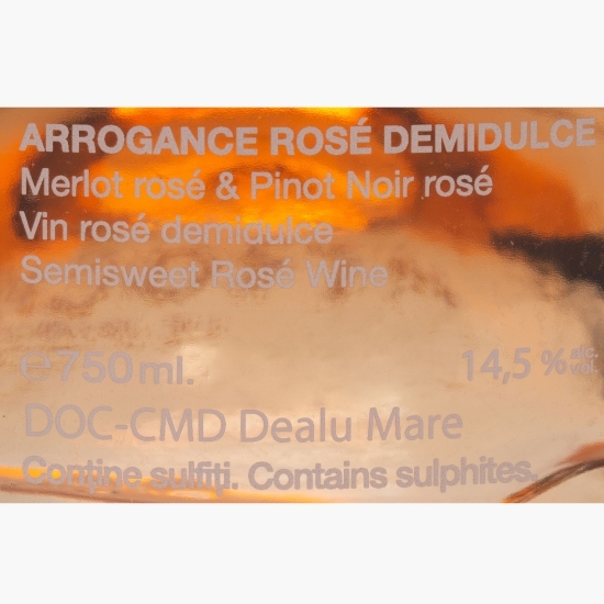 Vin rose demidulce Arogance Merlot & Pinot Noir, 14.5%, 0.75l