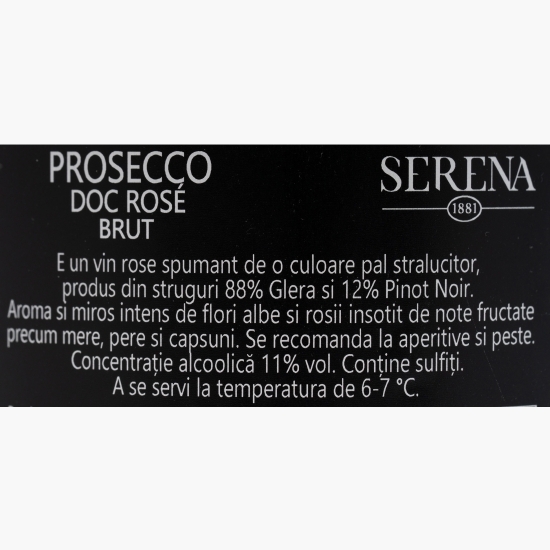 Vin spumant Prosecco rose brut, 11%, 0.75l