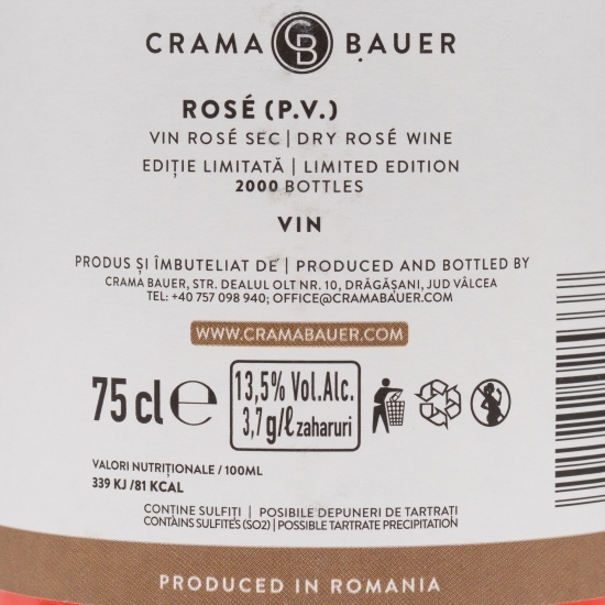 Vin rose sec Petit Verdot, 13.5%, 0.75l