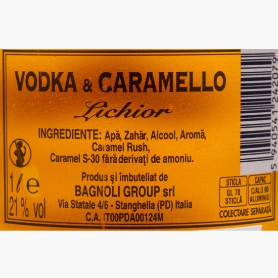 Lichior Vodcă & Caramello, 21% alc, 1l