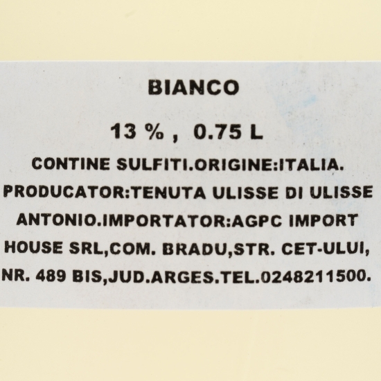 Vin alb sec Unico Bianco, 13%, 0.75l