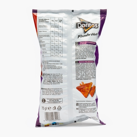 Tortilla chips Flamin’ Hot cu gust de ardei chili, 75g