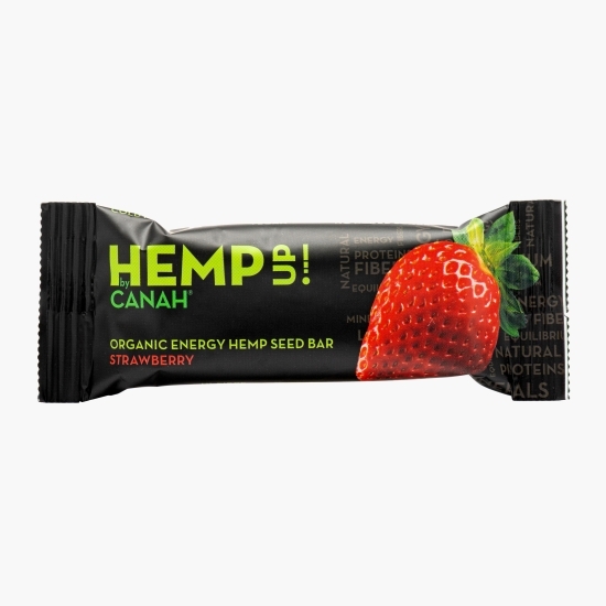 Baton eco din semințe de cânepă cu căpșuni Hemp Up 48g