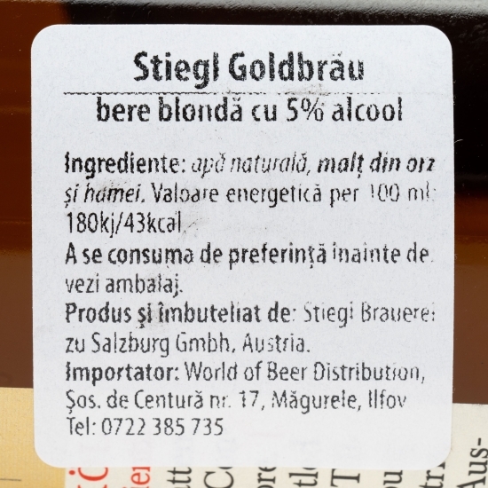 Bere blondă Goldbrau sticlă 0.5l