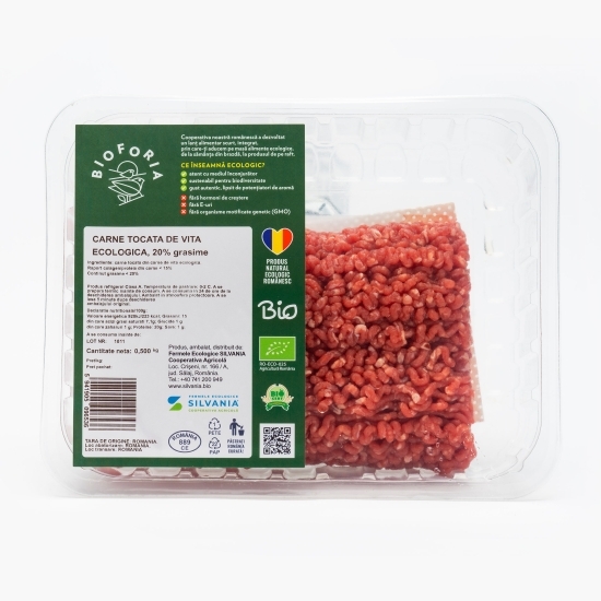 Carne tocată de vită ecologică 20% grăsime 500g