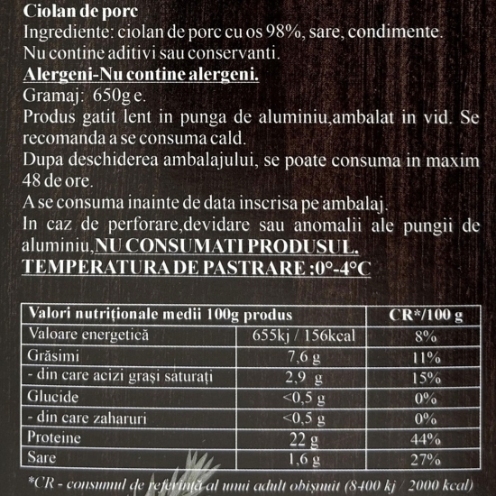 Ciolan de porc gătit lent 650g