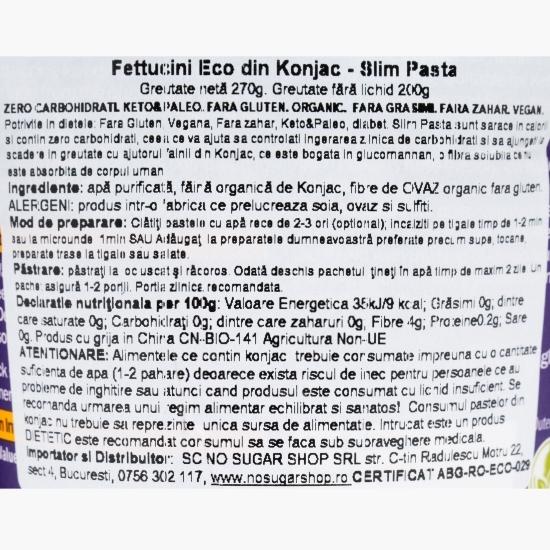 Fettucini din făină de konjac eco 270g