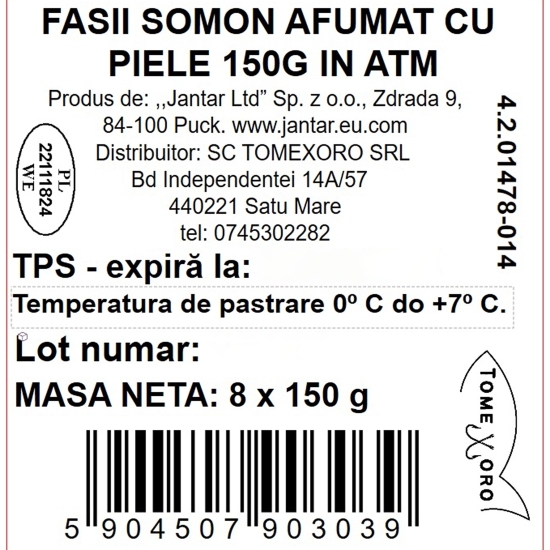 Fâșii de somon afumat 150g