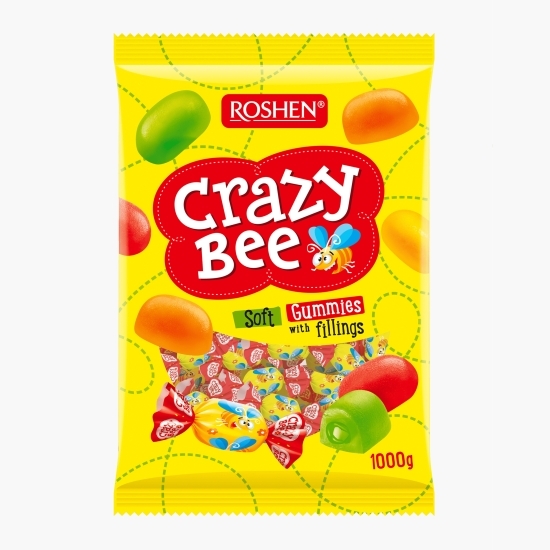 Jeleuri cu umplutură cu aromă de fructe Crazy Bee 1kg