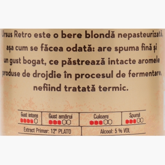 Bere blondă nepasteurizată 0.5l