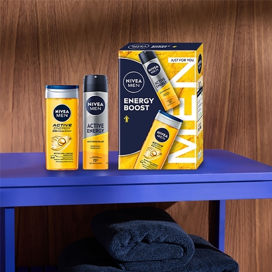 Set cadou Energy Boost: Gel de duș Men Active Energy 250ml + Deodorant spray pentru bărbați Men Active Energy 150ml