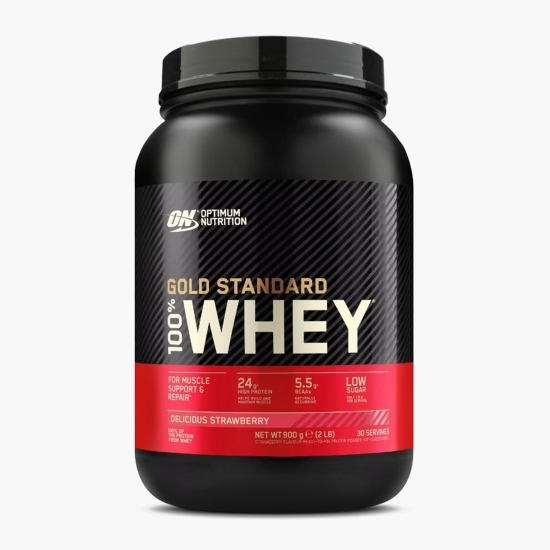 Proteine din zer 100% Whey Gold Standard, aroma căpșuni, 900g 